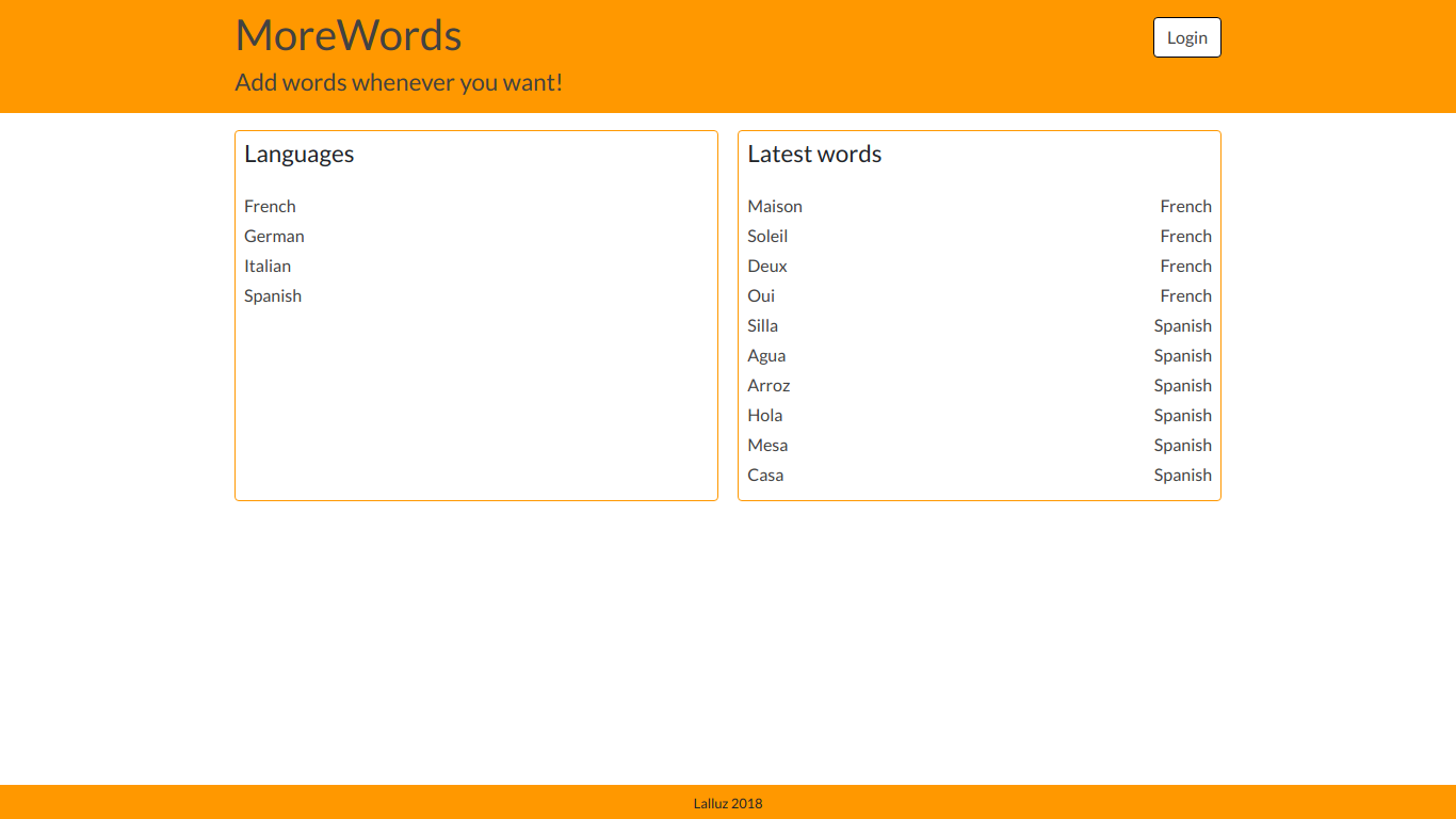 morewords flask app screenshot