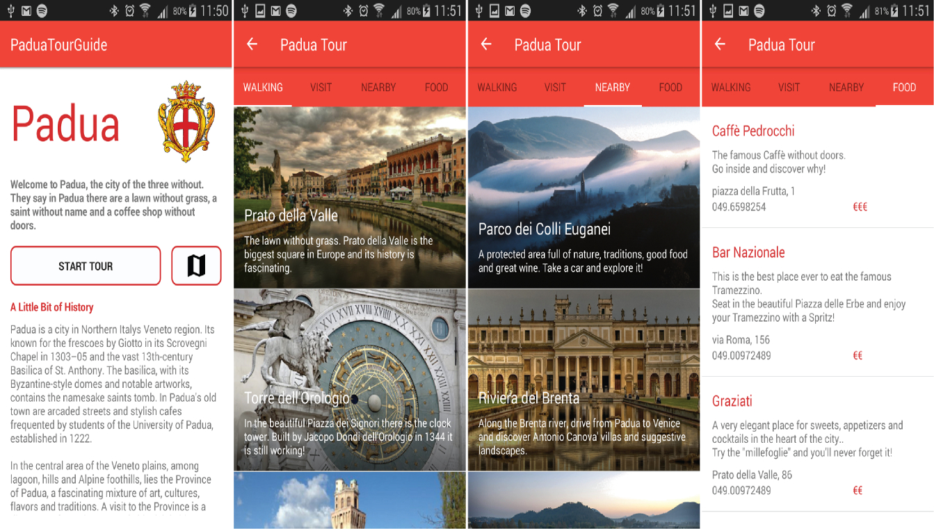 padua tour guide app screenshot